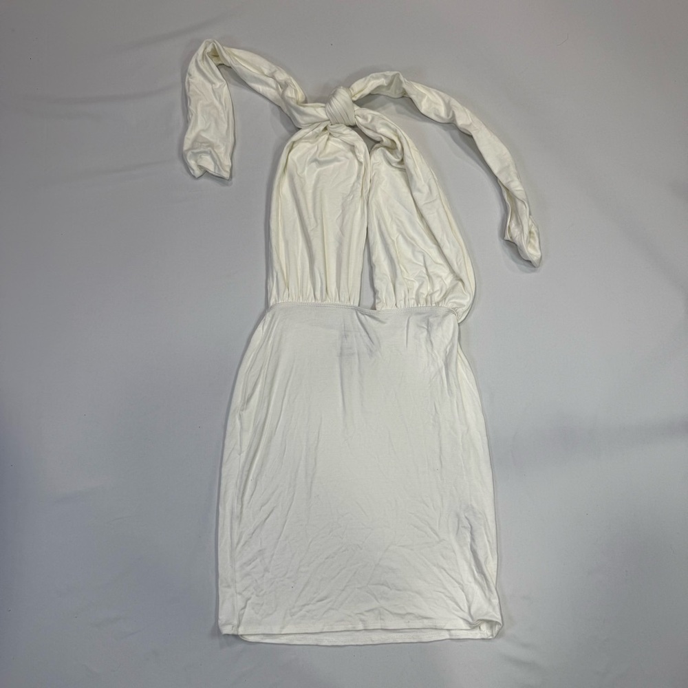 ASOS White Backless Halter Dress